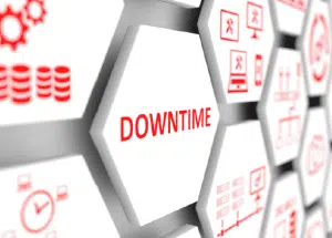 A picture with a word "Downtime