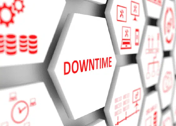 A picture with a word "Downtime