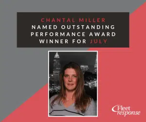 Chantal Miller Receives Outstanding Performance Award for July