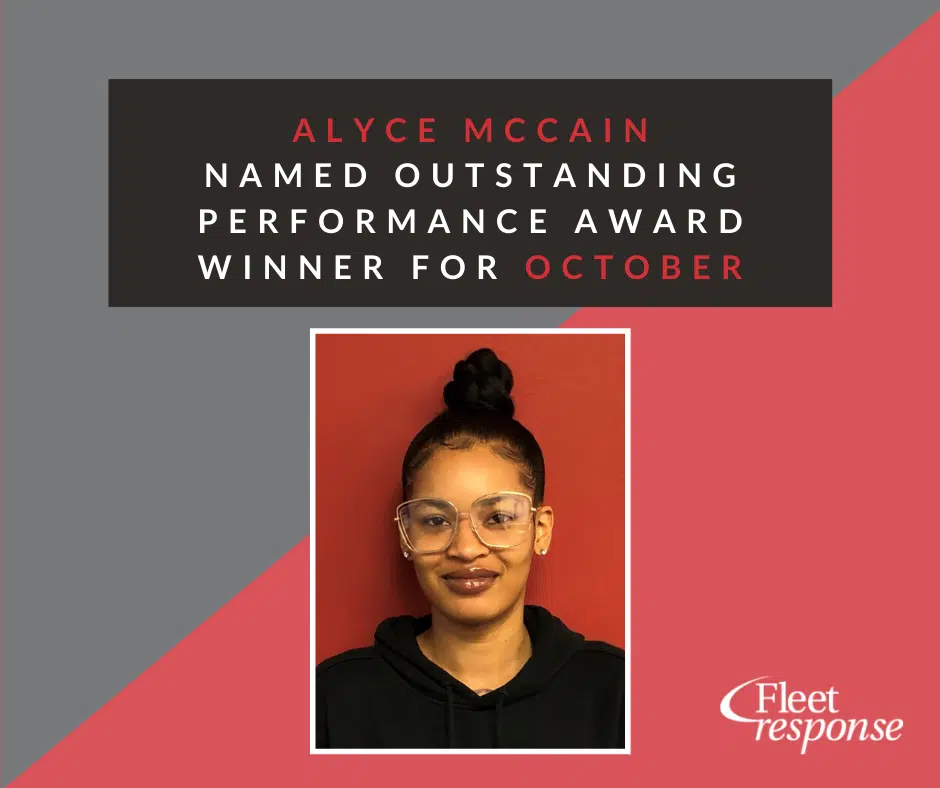 Alyce Mccain Receives Outstanding Performance Award for October