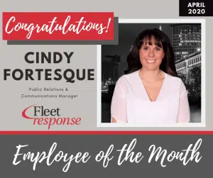 Cindy Fortesque earns the Employee of the Month award for April 2020