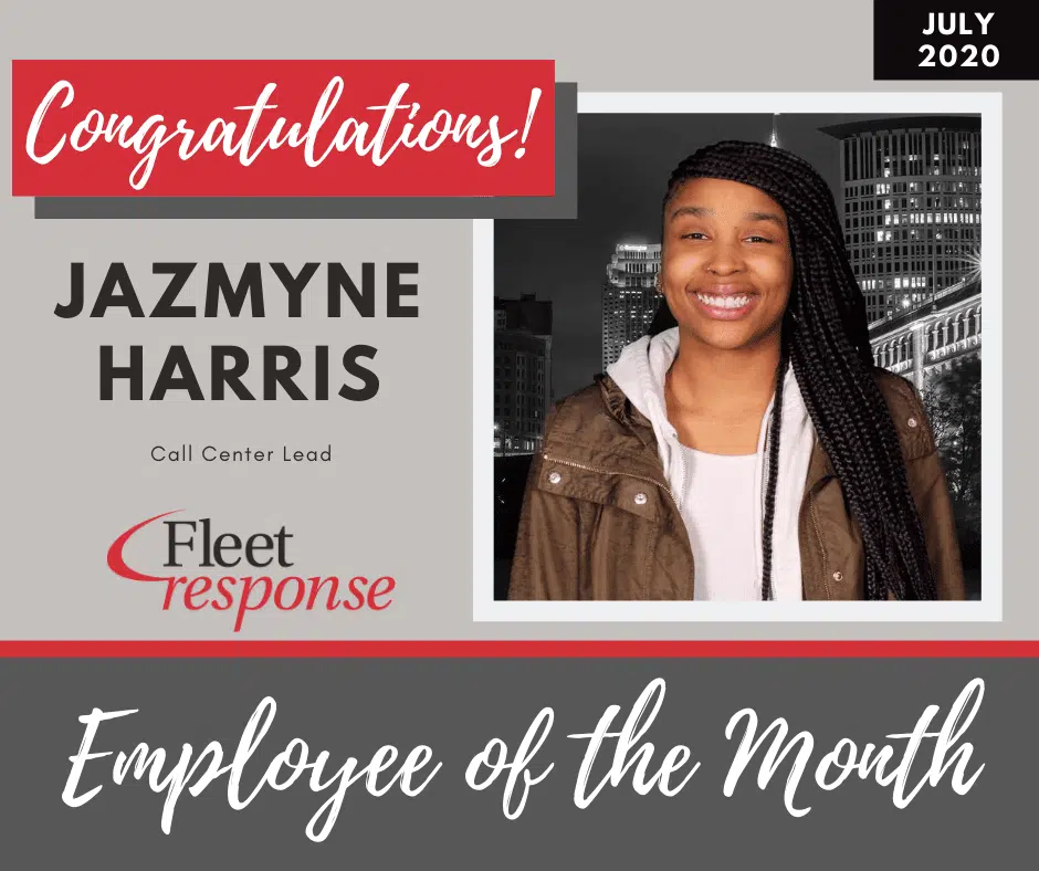 Jazmyne Harris earns the Employee of the Month award for July 2020