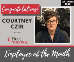 Courtney Czir earns the Employee of the Month award for September 2020