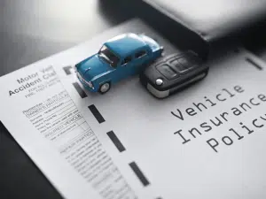 Vehicle insurance policy concept.